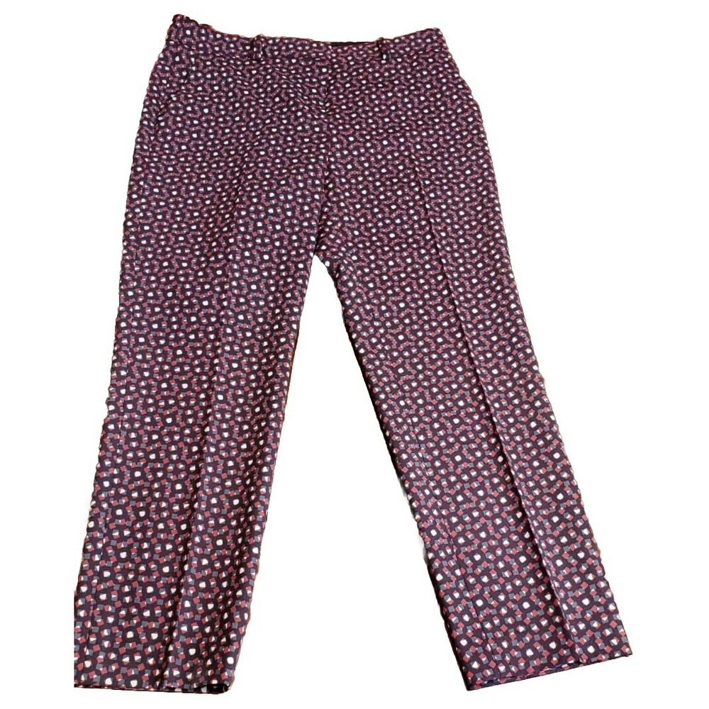 Theory Treeca 2, Stretch Virgin Wool Cropped Ankle Pants Sz 4 Maroon EUC